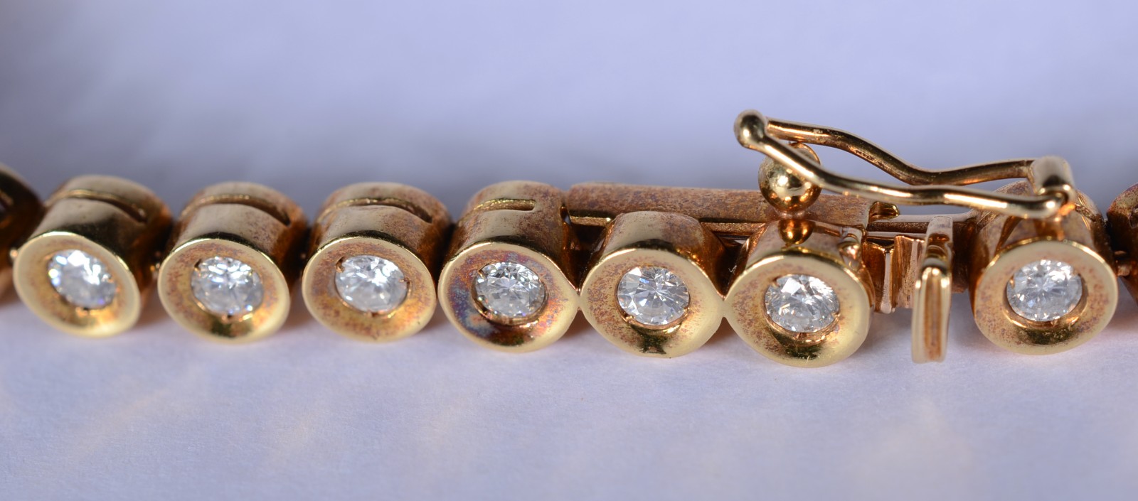 Pulseira de ouro 18 k., feitio Riviera com aproximadamente 39... - foto 4 de 7