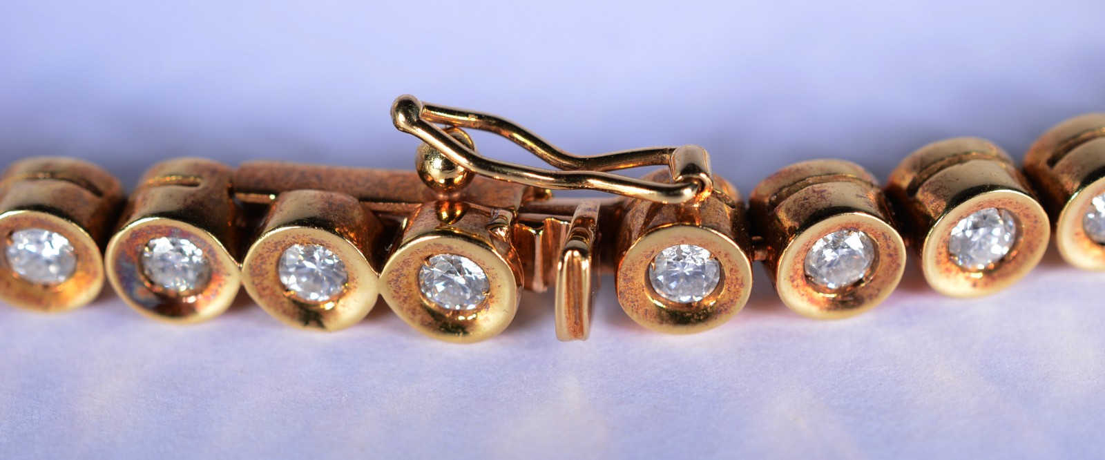 Pulseira de ouro 18 k., feitio Riviera com aproximadamente 39... - foto 7 de 7