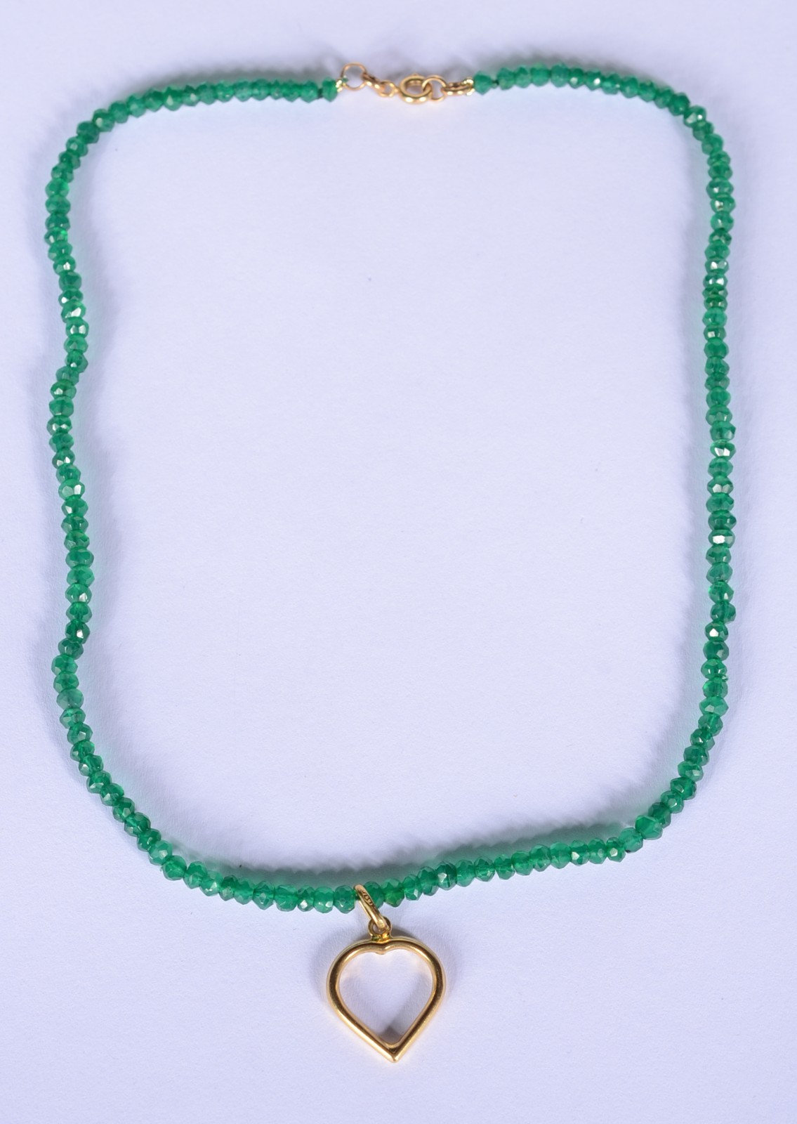 Colar ônix verde com pingente e fecho em ouro 18 k., pendente feitio... - foto 2 de 9