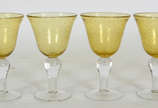 Seis taças demi  cristal cor amarelo  - Seis taças demi  cristal cor amarelo 