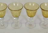 Seis taças demi  cristal cor amarelo  - Seis taças demi  cristal cor amarelo 
