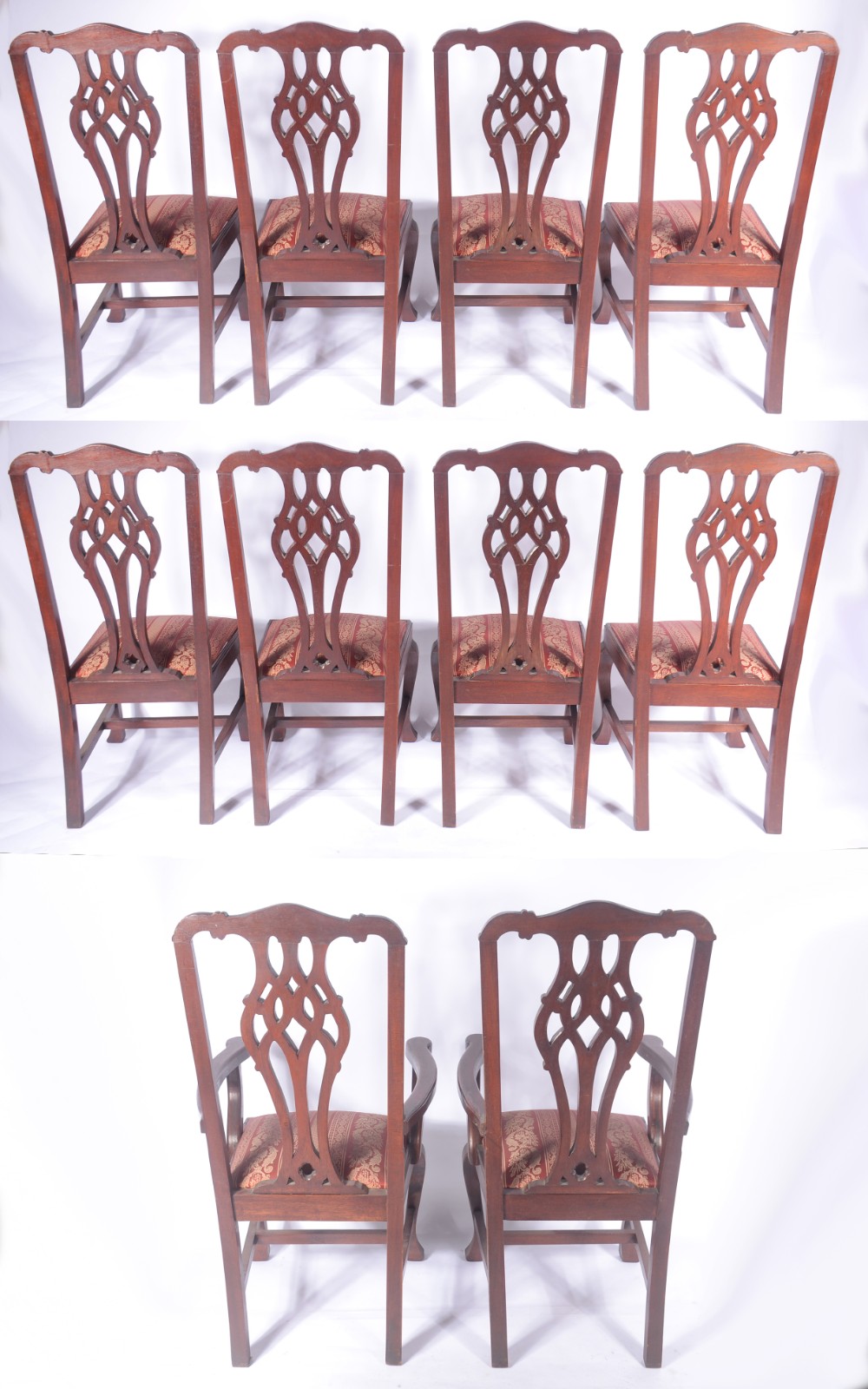 Conjunto com 10 cadeiras para sala de jantar de madeira nobre, sendo... - foto 2 de 3