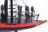 JOSE ALVES DE OLINDA, Navio Negreiro - Escultura de grande dimensão em madeira policromada, fibra vegetal, metal e fibra de algodão tingida.