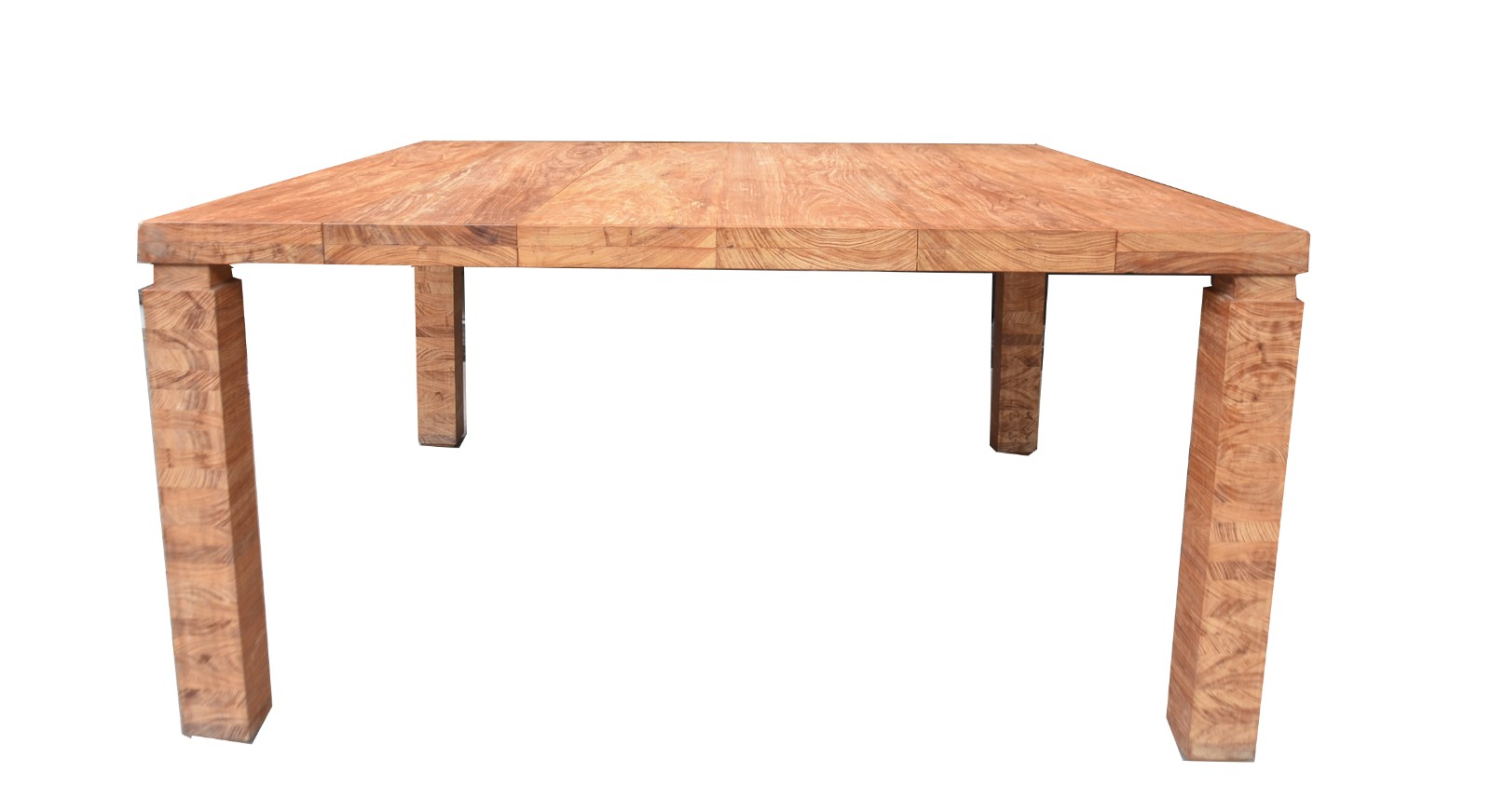 Mesa de jantar de madeira clara, tampo quadrado e quatro pernas... - foto 2 de 5