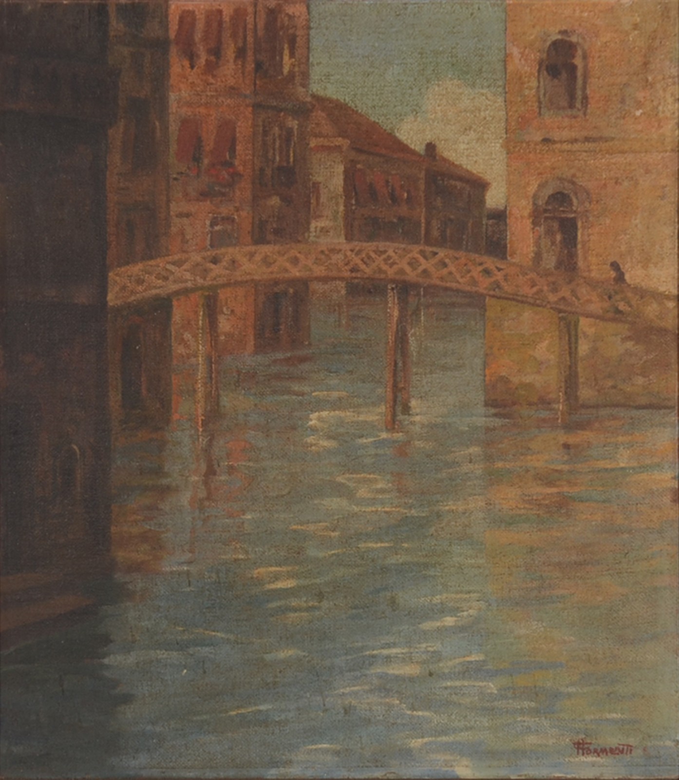 Cesare Formenti (1874-1944), Canais de Veneza com Ponte do Suspiro - foto 1 de 8