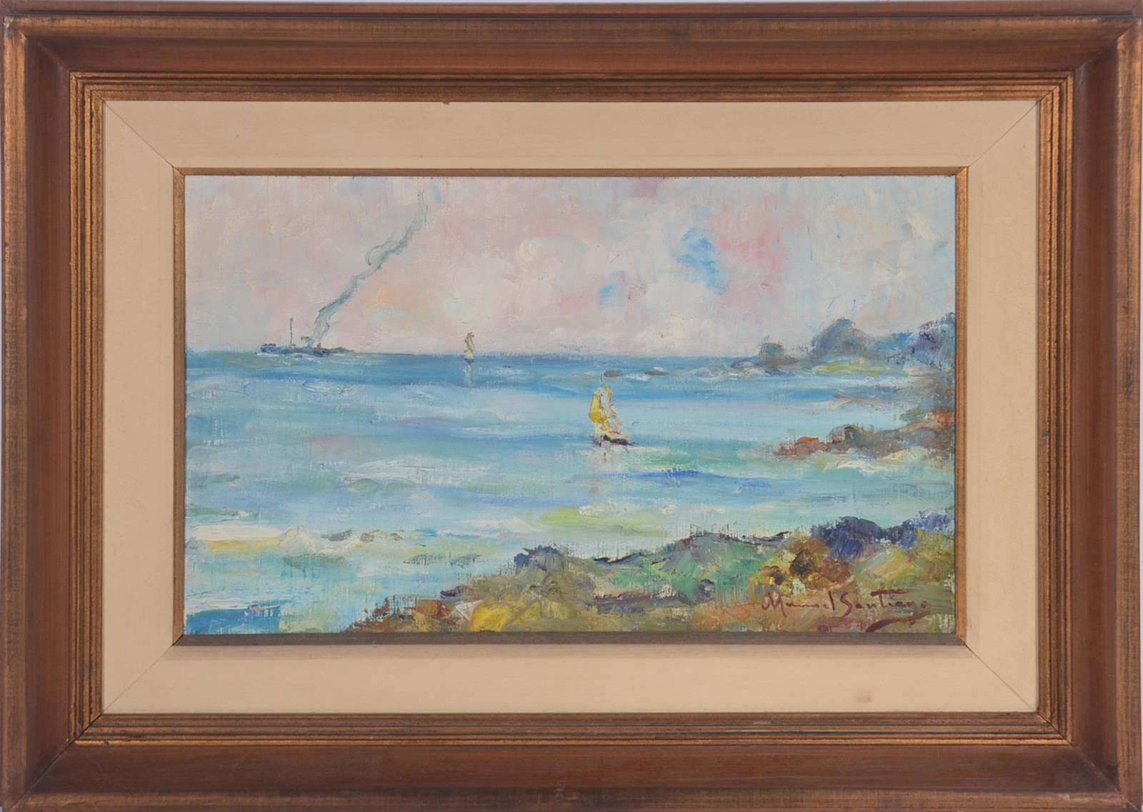 Manoel Santiago (1897-1987), Marinha com Barcos - foto 2 de 5