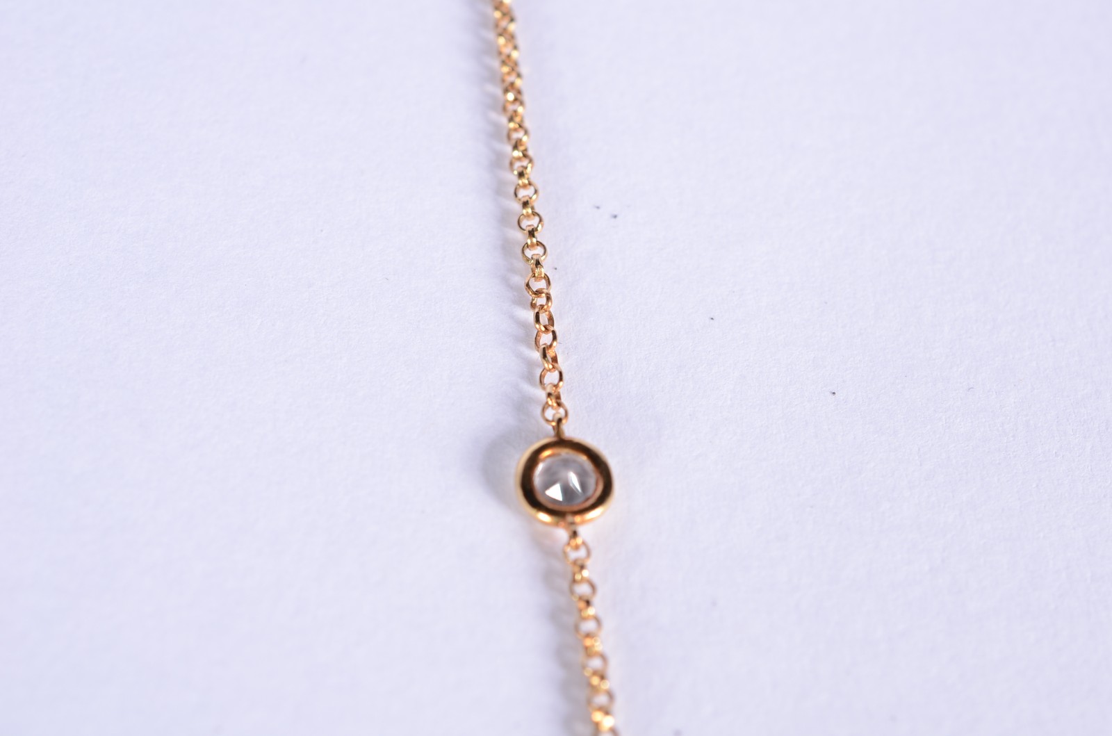Colar de ouro 18 k., contraste 750 mls com 9 topázios branco. - foto 4 de 11