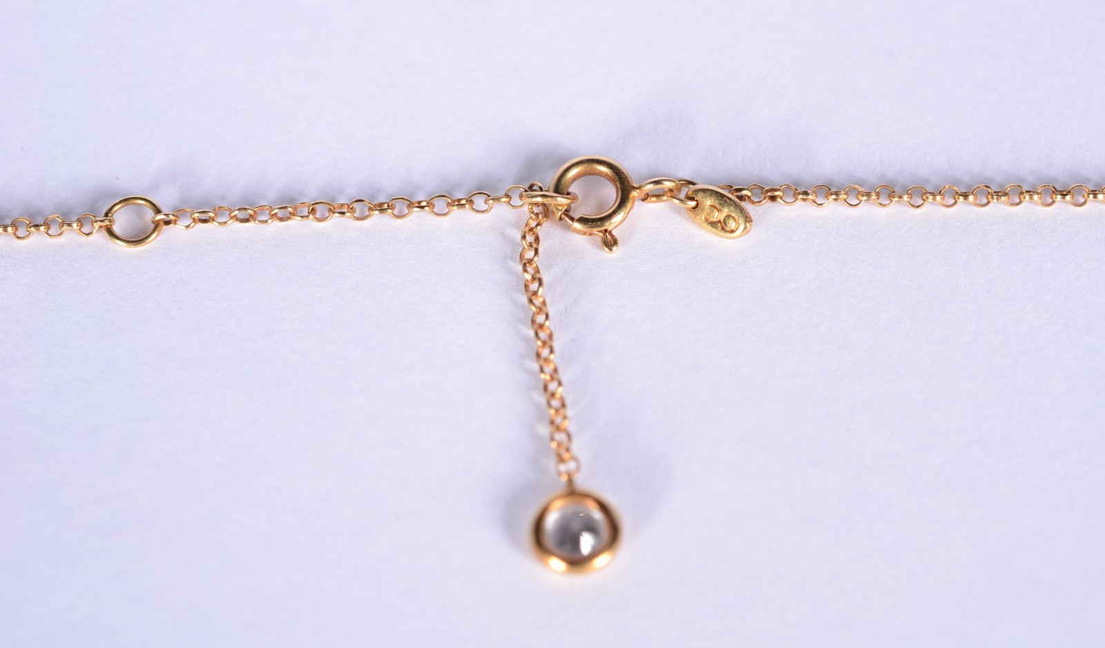 Colar de ouro 18 k., contraste 750 mls com 9 topázios branco. - foto 6 de 11