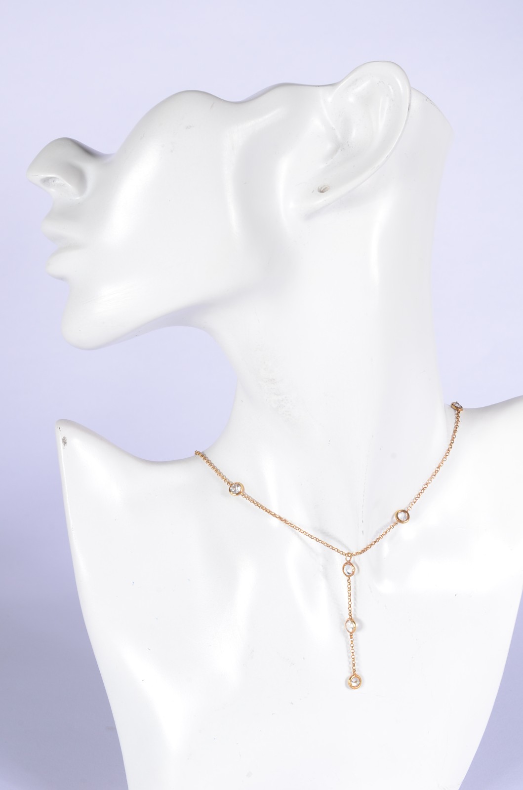 Colar de ouro 18 k., contraste 750 mls com 9 topázios branco. - foto 8 de 11