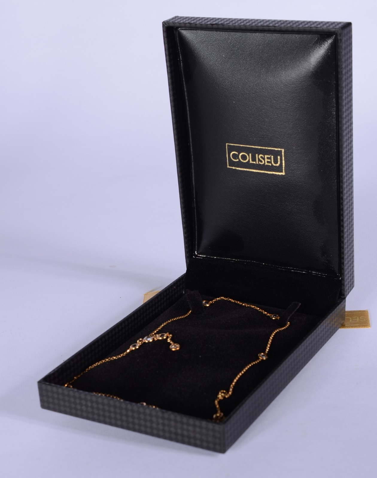 Colar de ouro 18 k., contraste 750 mls com 9 topázios branco. - foto 9 de 11