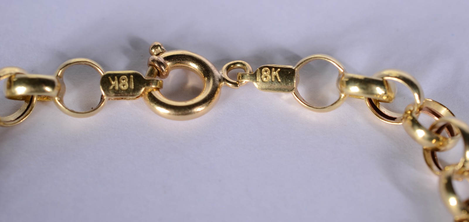 Pulseira de ouro 18 k., elos portugueses. (Por motivos de segurança a... - foto 2 de 4