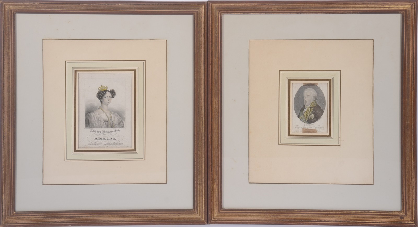 Par de antigas litografias retratando D. João VI e Amalia. - foto 1 de 6