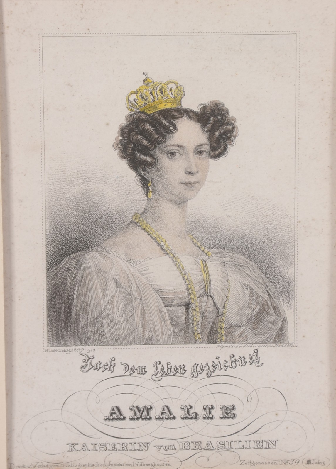 Par de antigas litografias retratando D. João VI e Amalia. - foto 2 de 6
