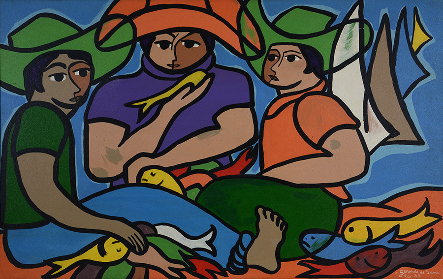 GERARDO DE SOUZA (1950) - "Pescadores" - ost - 70 x 110... - foto 2 de 4
