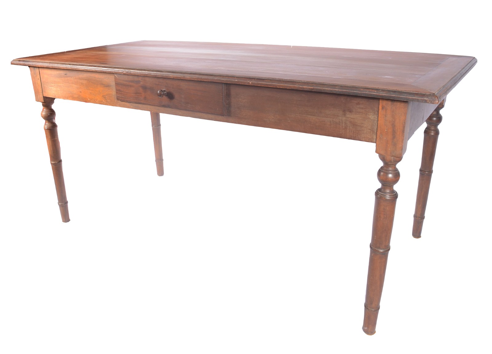 Mesa de jantar de madeira nobre, tampo retangular com uma gaveta e... - foto 2 de 11