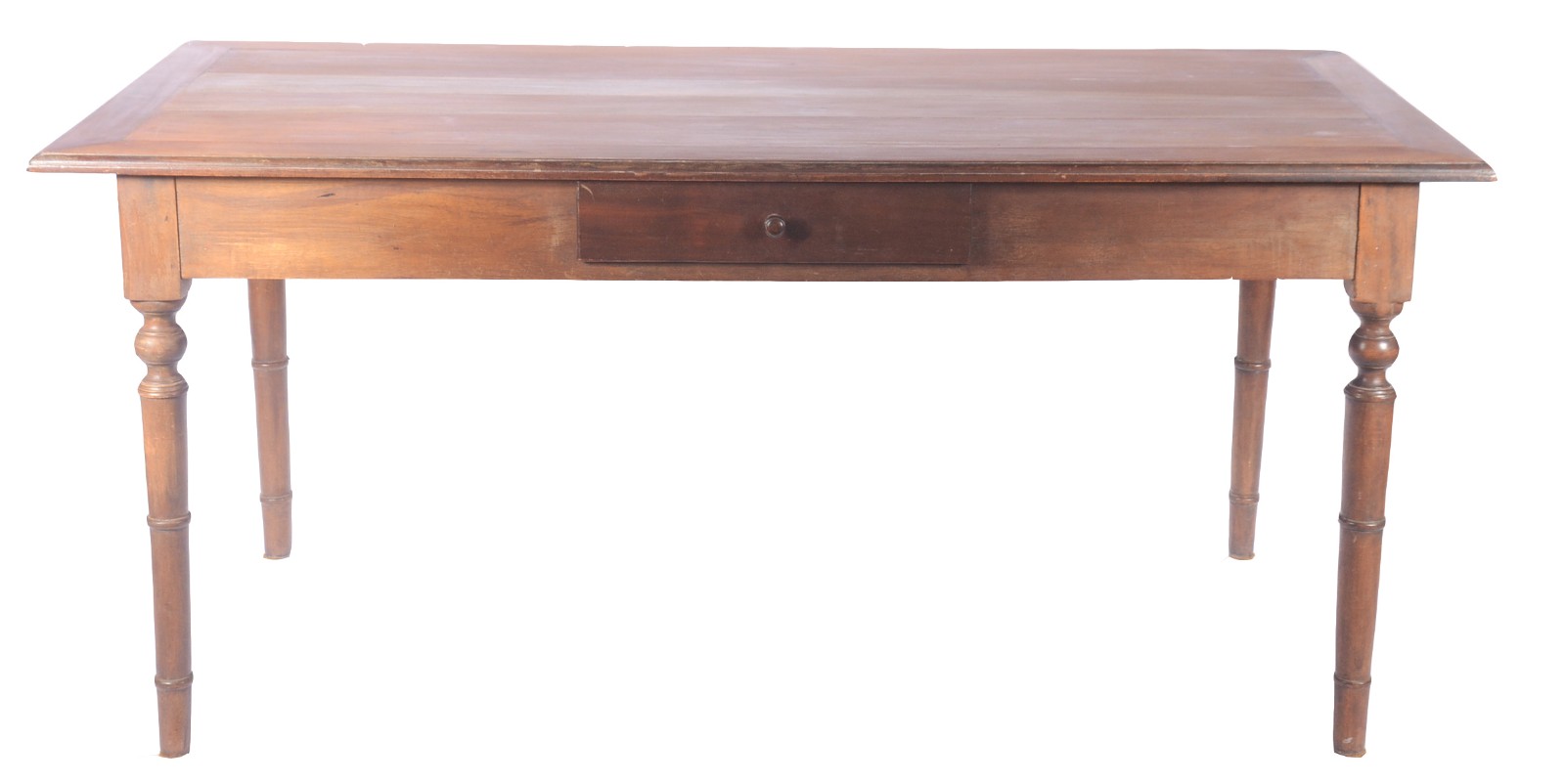 Mesa de jantar de madeira nobre, tampo retangular com uma gaveta e... - foto 3 de 11