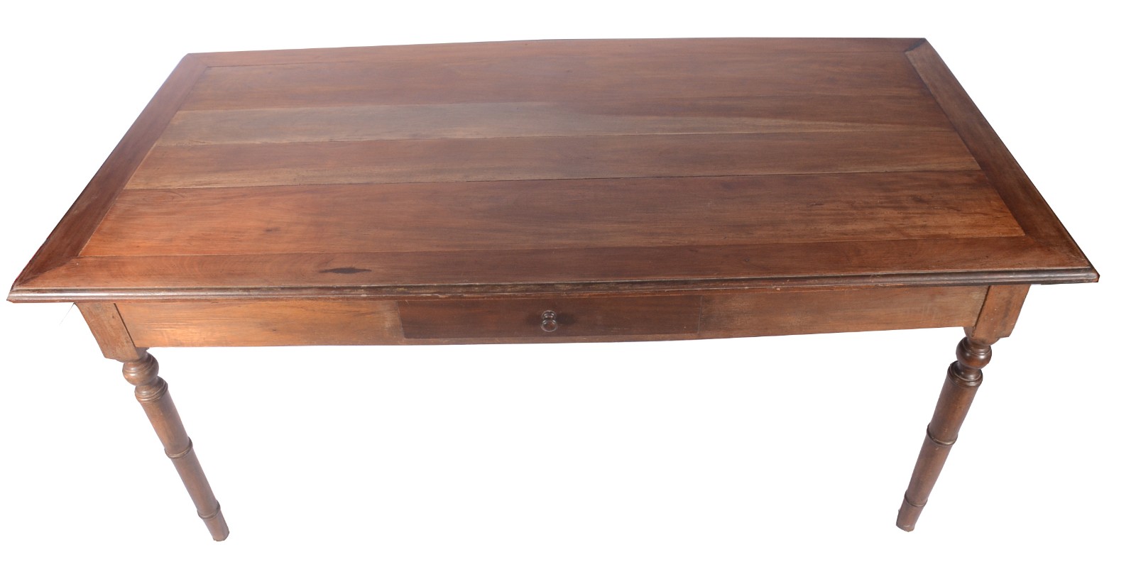Mesa de jantar de madeira nobre, tampo retangular com uma gaveta e... - foto 4 de 11