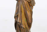 Dominique Alonzo (1910-1930), Sagrado Coração d... - Imagem de bronze com rosto e mãos em marfim, base de mármore,  Assinado. Fundição ETLING, Paris.