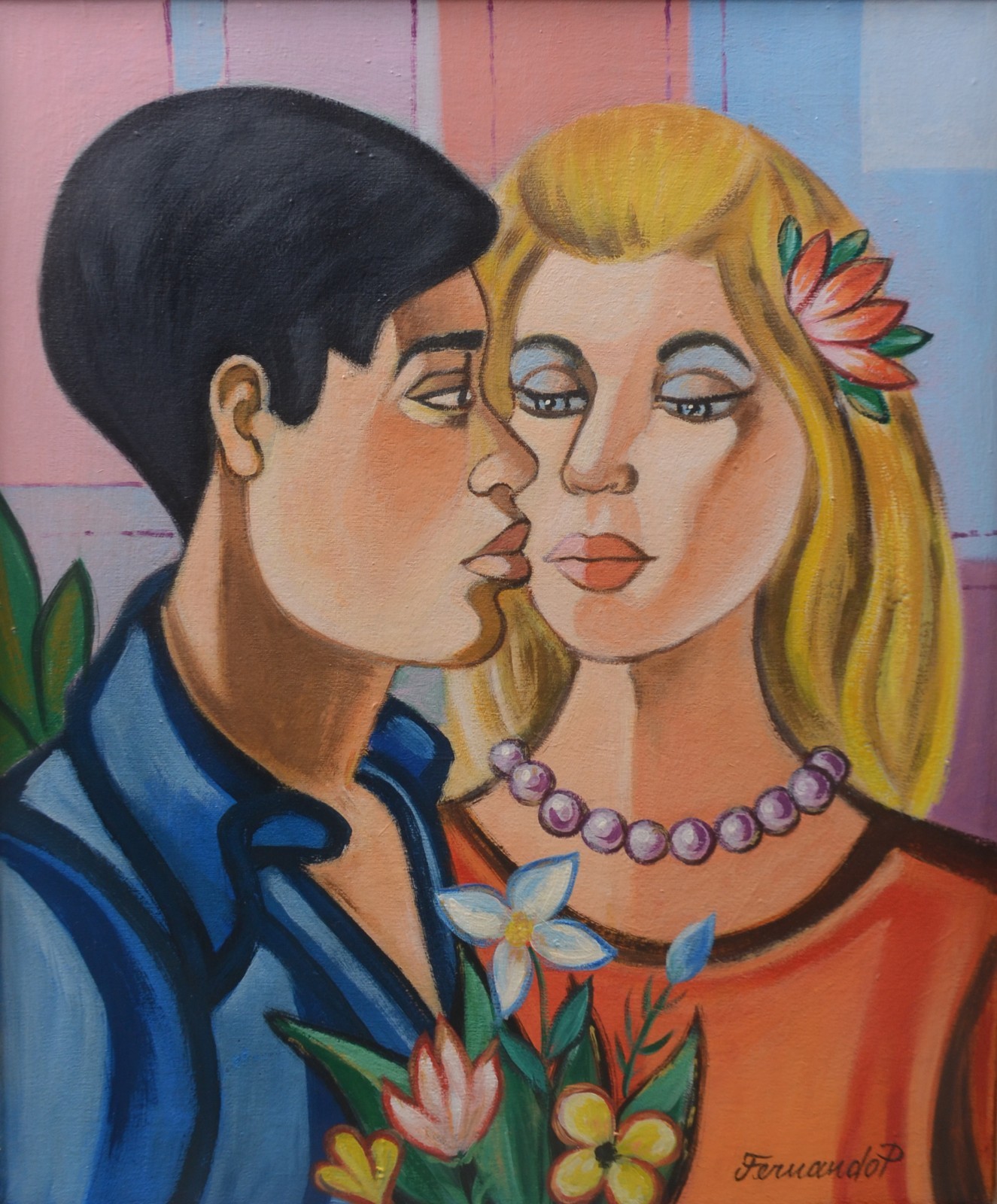 Fernando P. (1917-2005), Casal com Flores - foto 1 de 5