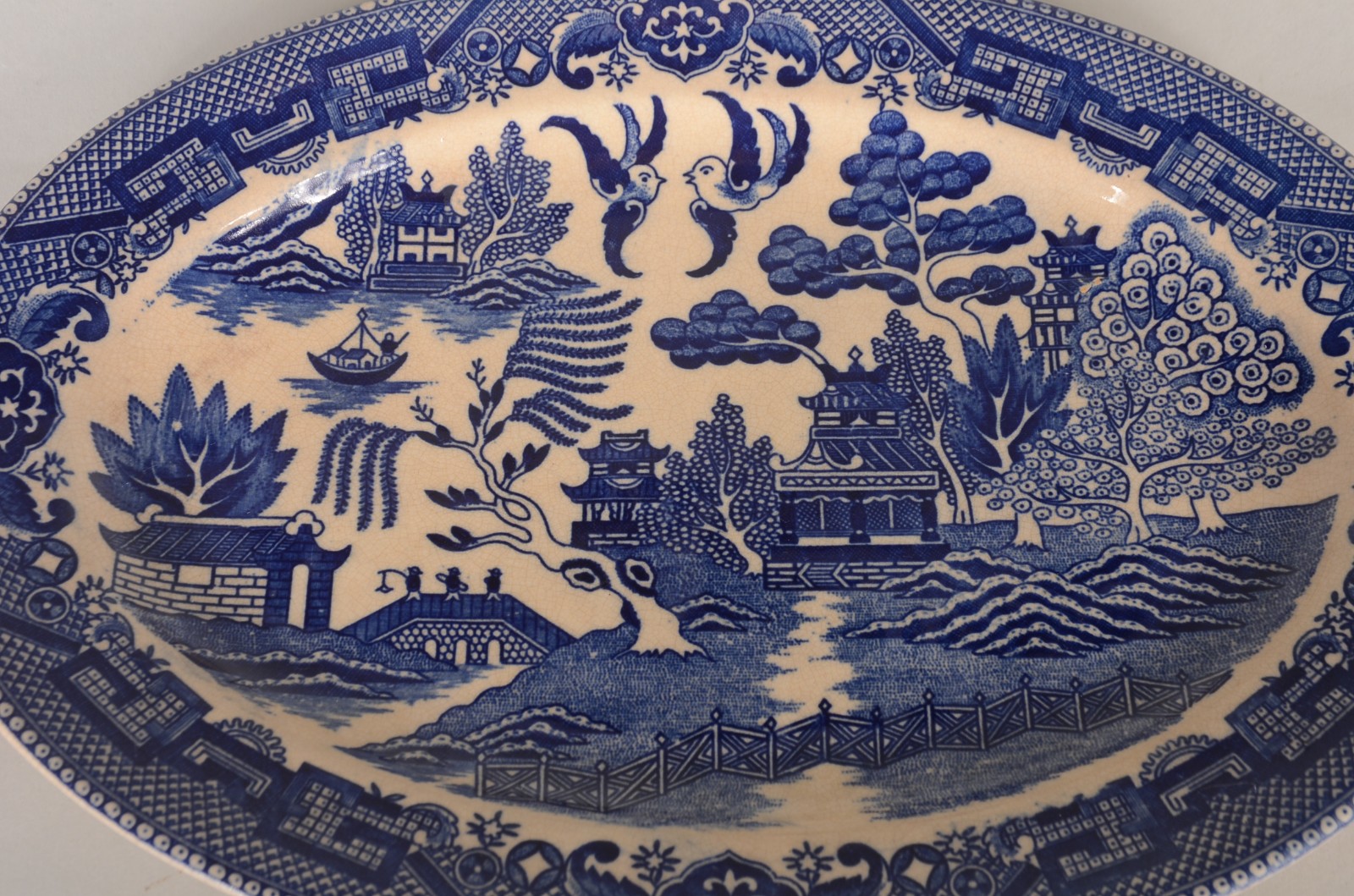 Par de travessas ovais de faiança japonesa "azul pombinho". (Japão... - foto 2 de 7