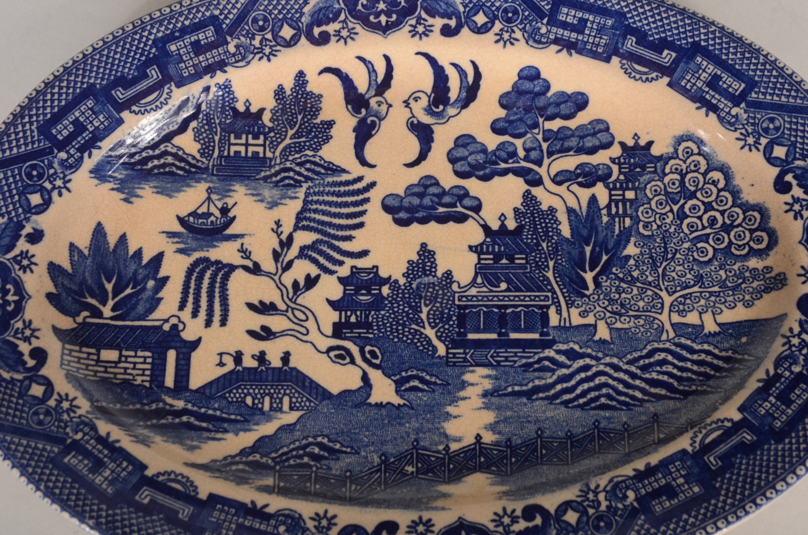 Par de travessas ovais de faiança japonesa "azul pombinho". (Japão... - foto 3 de 7