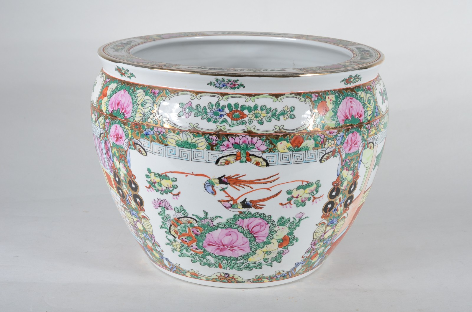 Cachepot/aquário de porcelana oriental com peanha. - foto 3 de 9