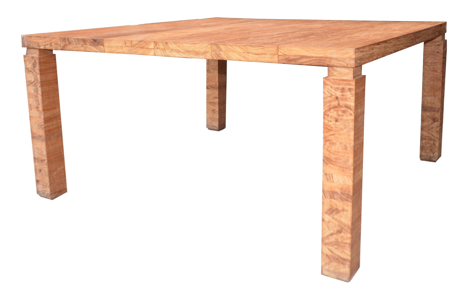 Mesa de jantar de madeira clara, tampo quadrado e quatro pernas... - foto 1 de 5