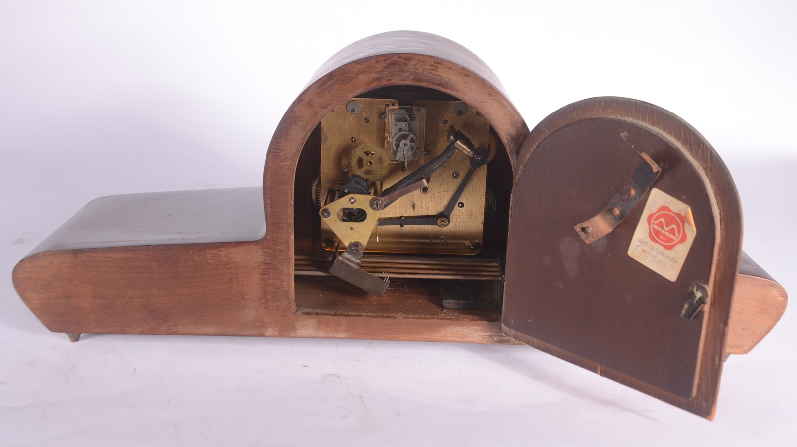 Relógio carrilhão de mesa, marca Sorel, caixa de madeira. Com chave... - foto 6 de 11