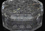 Caixa de cristal lapidado europeu  - Caixa de cristal lapidado europeu 