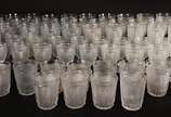 Conjunto de cristal lapidação bico de jaca, com... - Conjunto de cristal lapidação bico de jaca, composto de: 18 taças para vinho branco, 24 para vinho tinto, 6 flutes para champagne e 12 copos par...