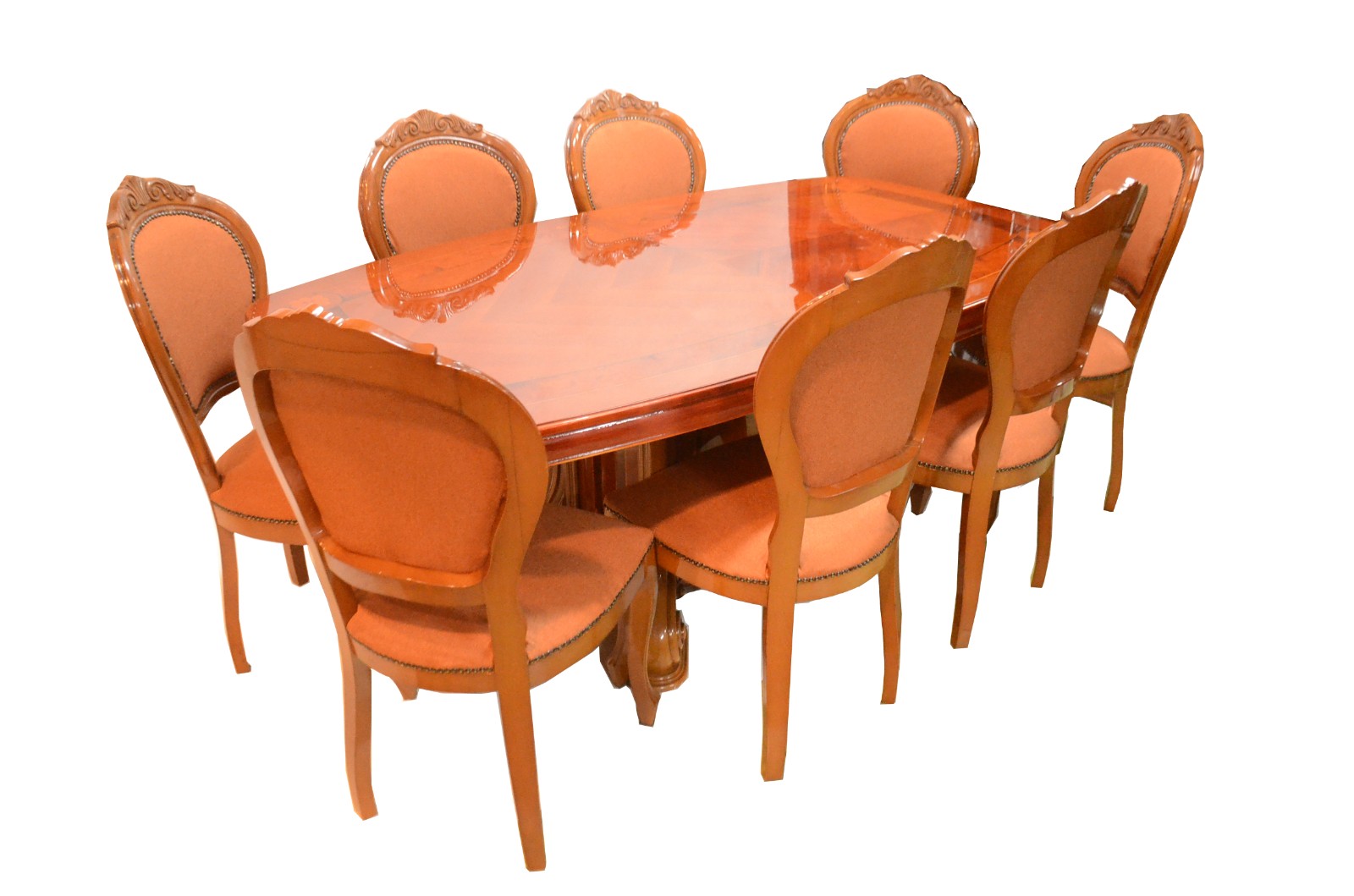Mesa de jantar de madeira e aglomerado envernizado, apoio em coluna... - foto 1 de 11