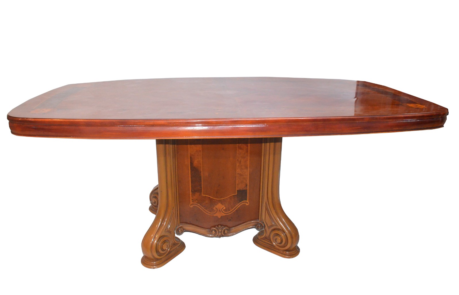 Mesa de jantar de madeira e aglomerado envernizado, apoio em coluna... - foto 3 de 11