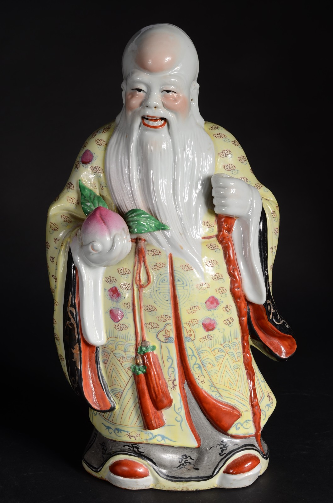 Escultura de porcelana oriental policromada representando Buda. - foto 1 de 9