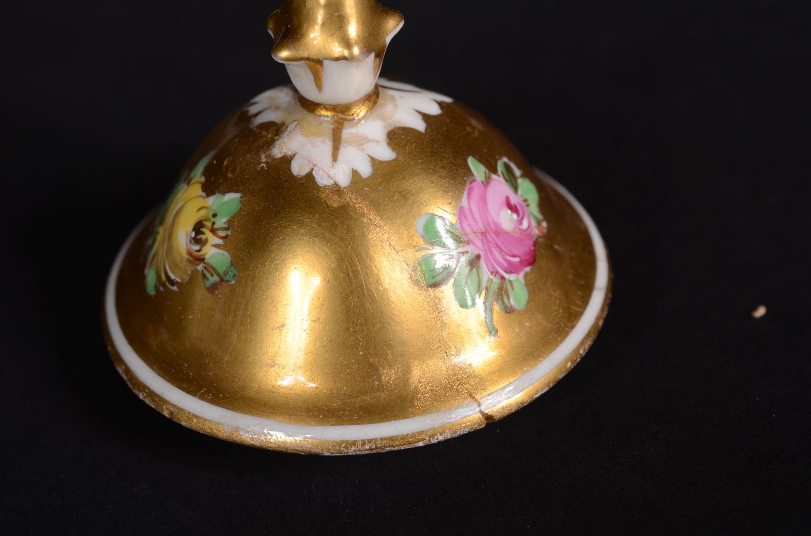Tinteiro de porcelana alemã de Dresden decorado com flores e faisões... - foto 9 de 11