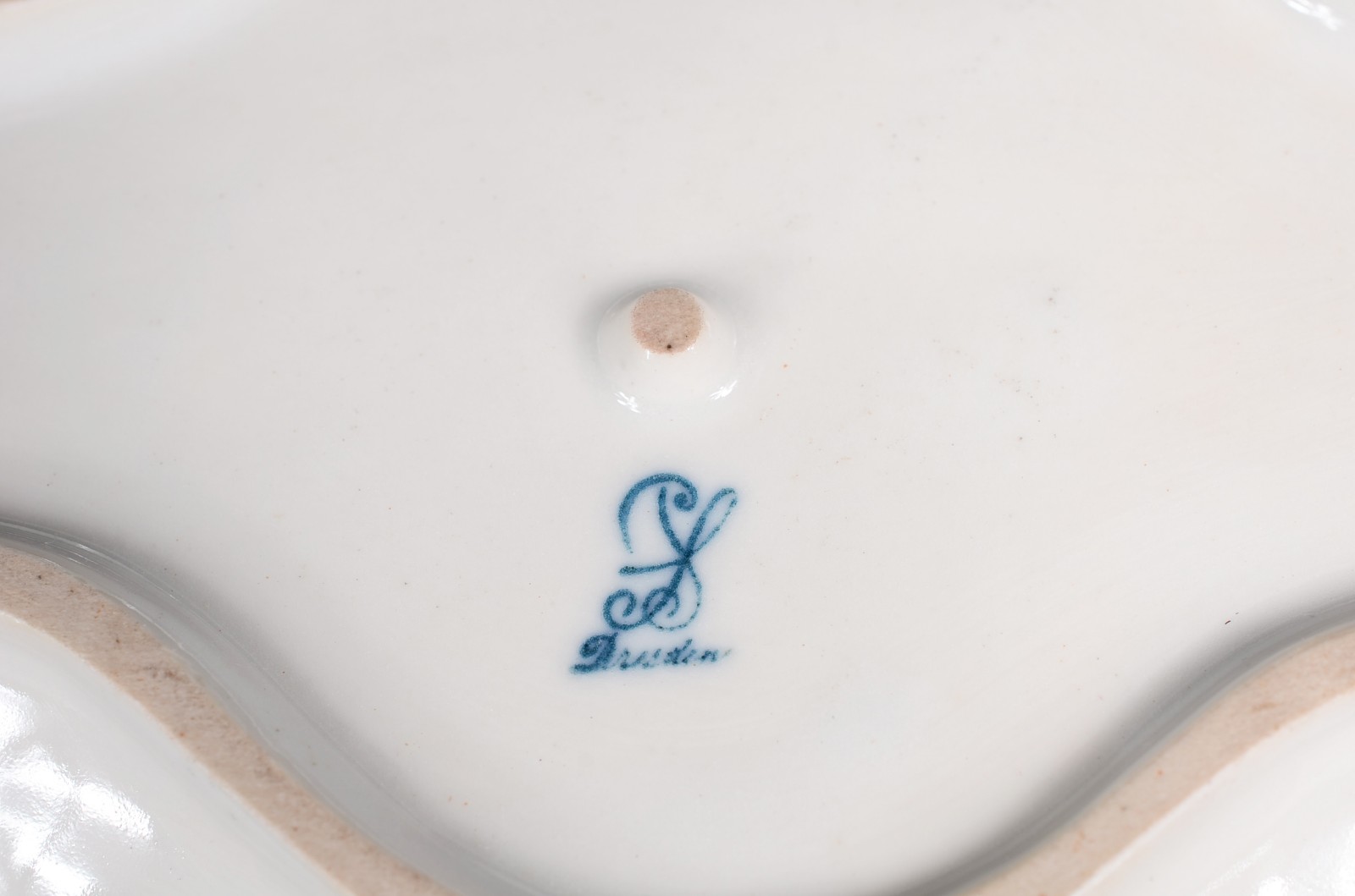 Tinteiro de porcelana alemã de Dresden decorado com flores e faisões... - foto 11 de 11