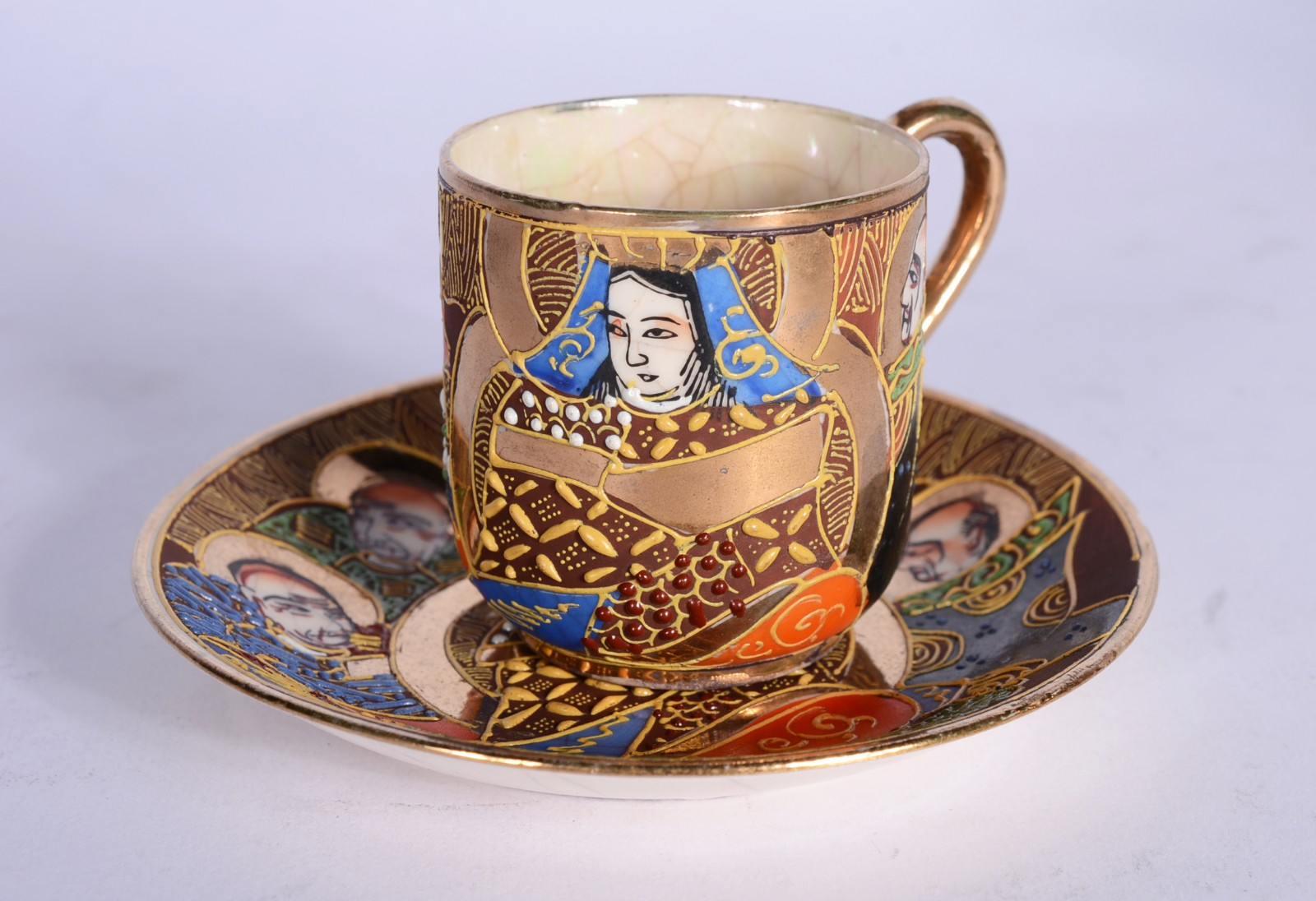 Serviço de chá e café de faiança japonesa de Satzuma, composto de: 4... - foto 5 de 11