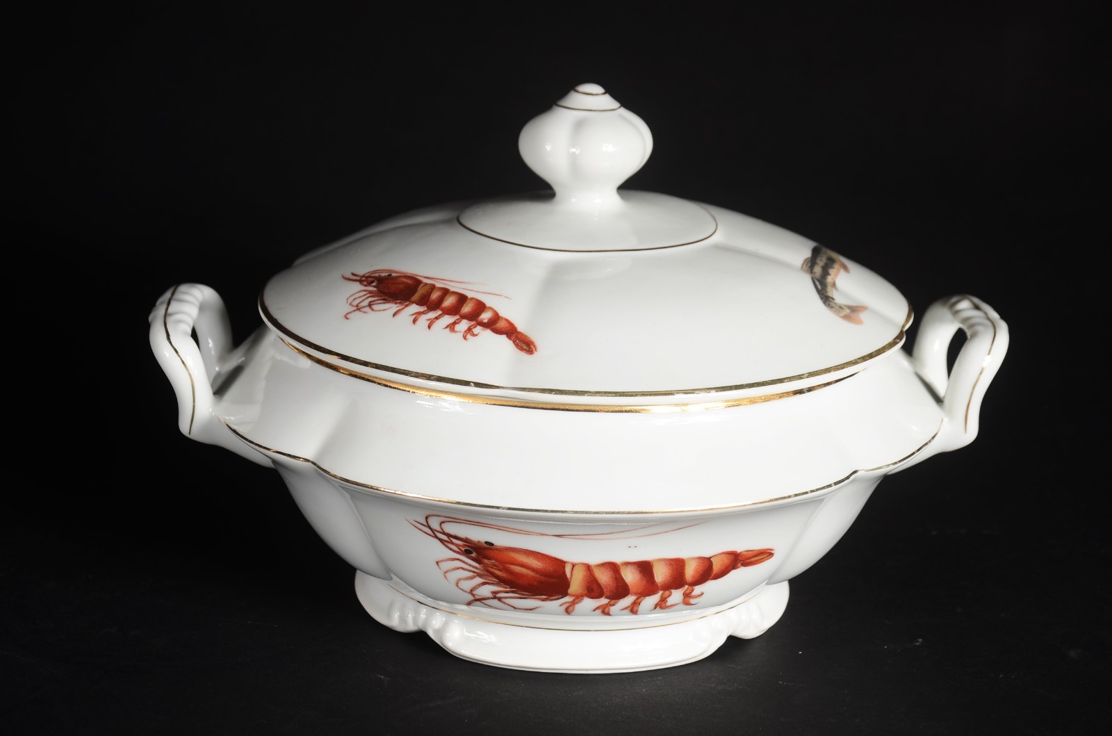 Serviço para peixe de porcelana Real, decorados com figuras em... - foto 5 de 10