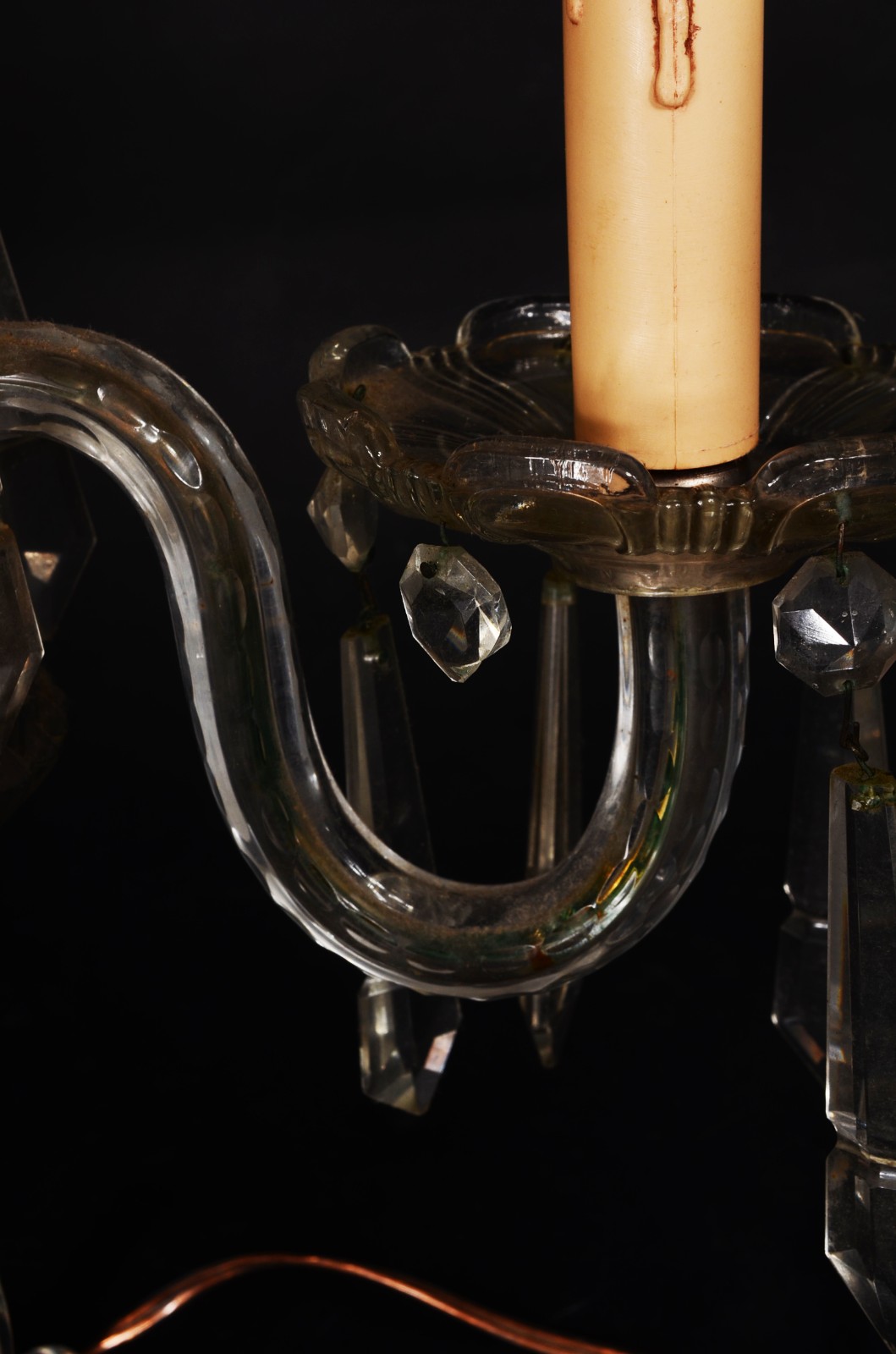 Abatjour de cristal na forma de candelabro para 3 luzes, pingentes... - foto 2 de 4