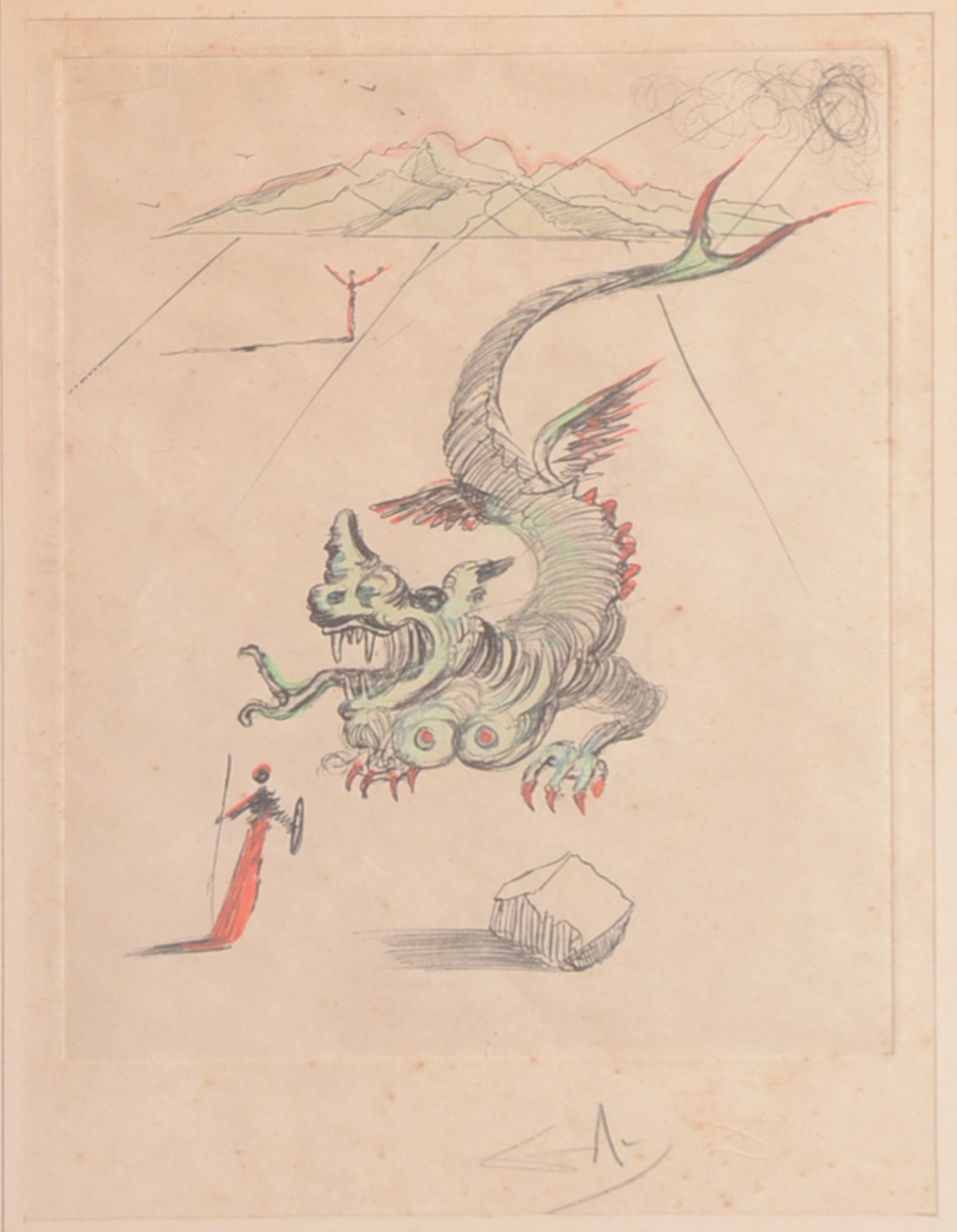 Salvador Dalí (1904-1989), O Dragão verde - foto 1 de 5