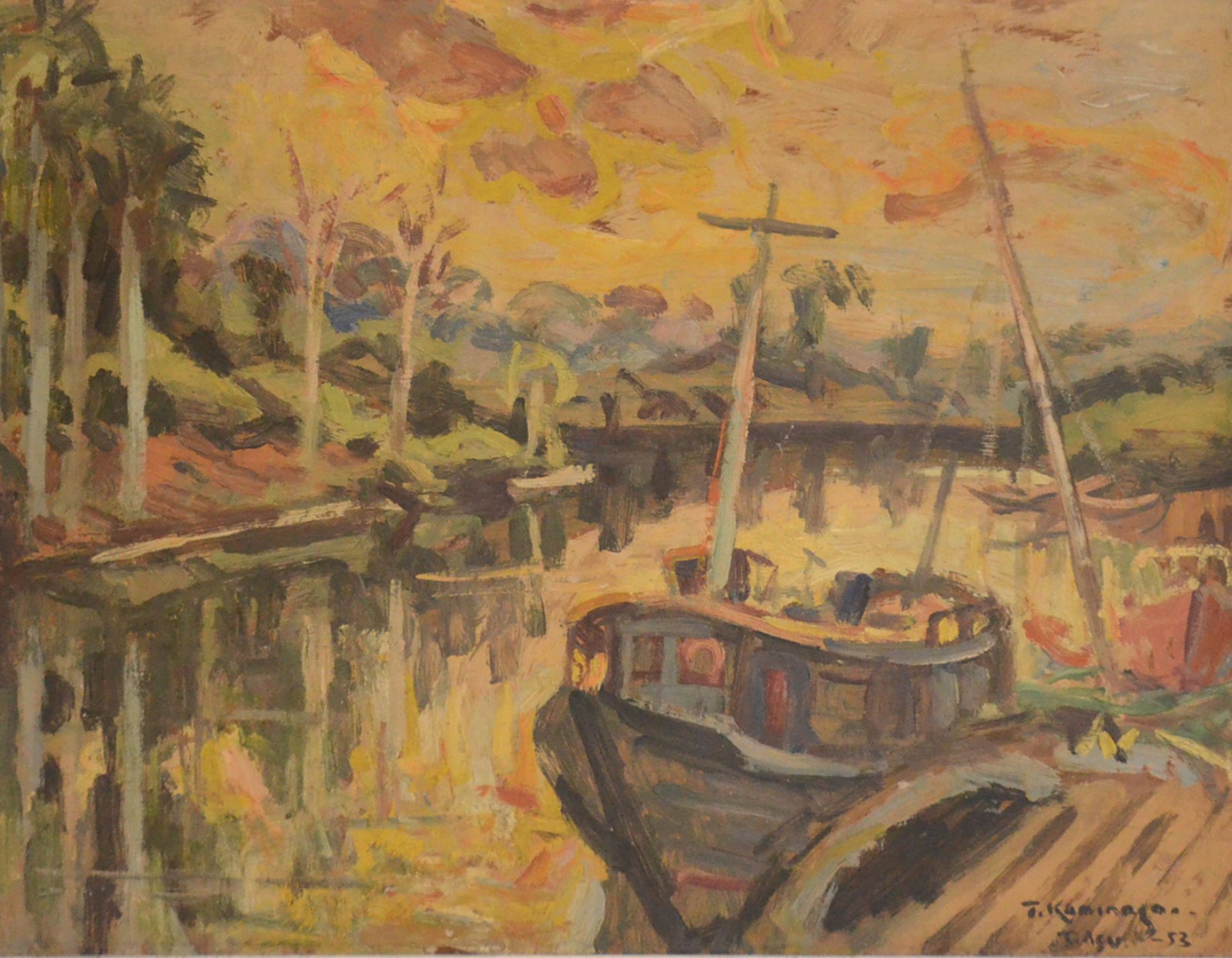 Tadashi Kaminagai (1899-1982), Marinha com barco - foto 1 de 4
