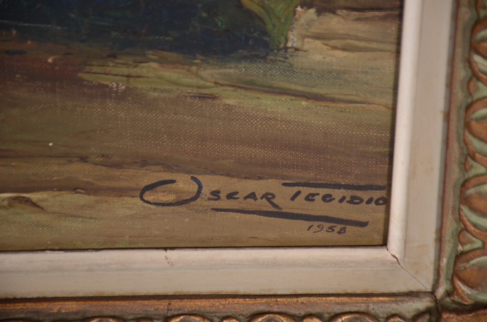 Oscar Tecídio (1926-1995), Paisagem com barcos - foto 3 de 4