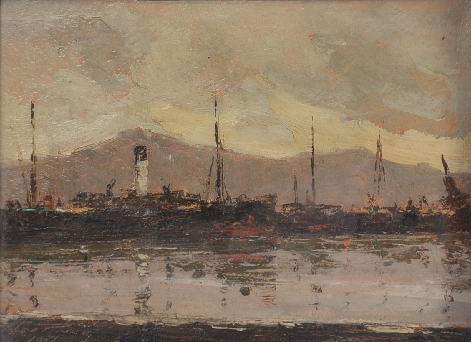 Heitor de Pinho (1897-1968), Marinha com barcos - foto 1 de 4