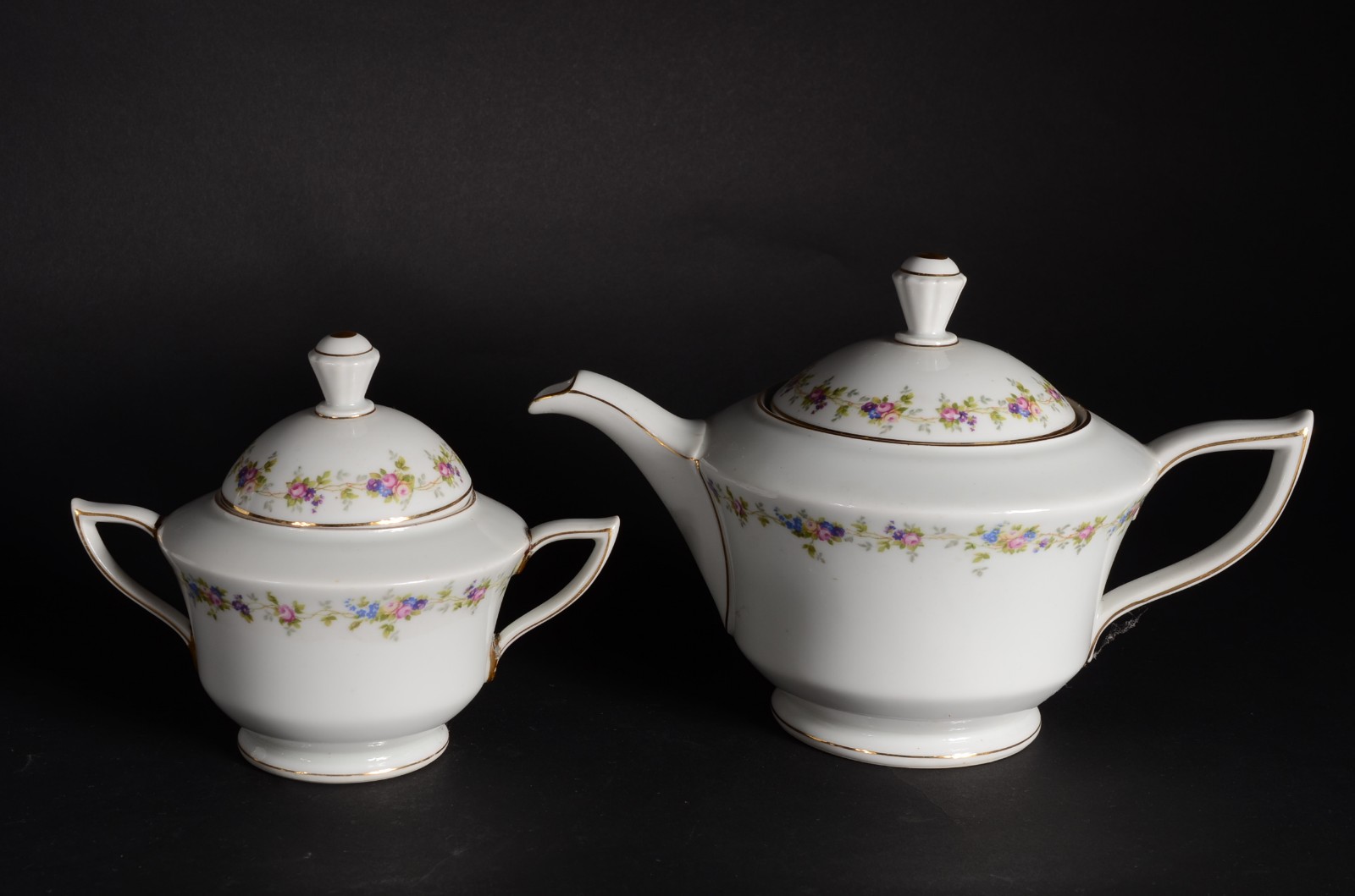 Serviço de chá e café de porcelana tcheca - Bohemia, branca com... - foto 2 de 9