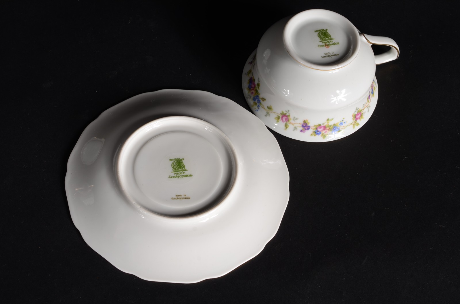 Serviço de chá e café de porcelana tcheca - Bohemia, branca com... - foto 8 de 9