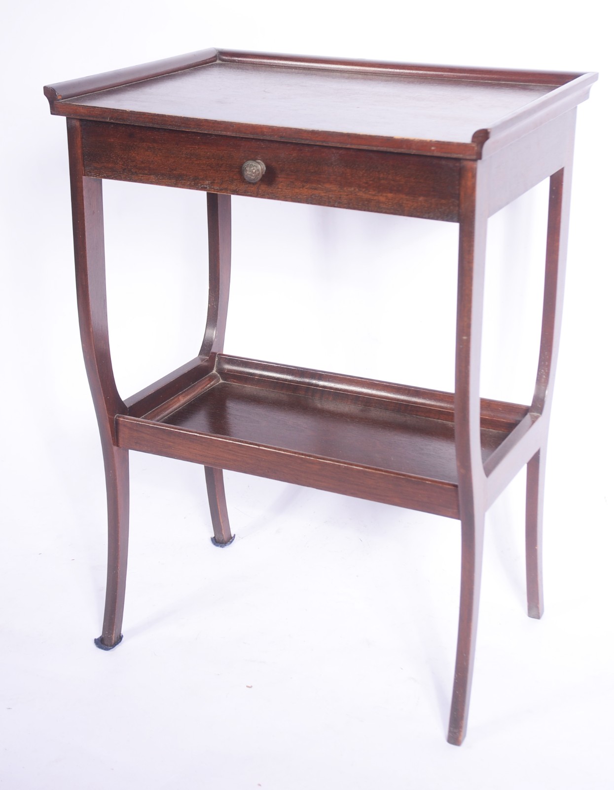 Mesa auxiliar de madeira nobre, uma gaveta, platô inferior. - foto 1 de 9