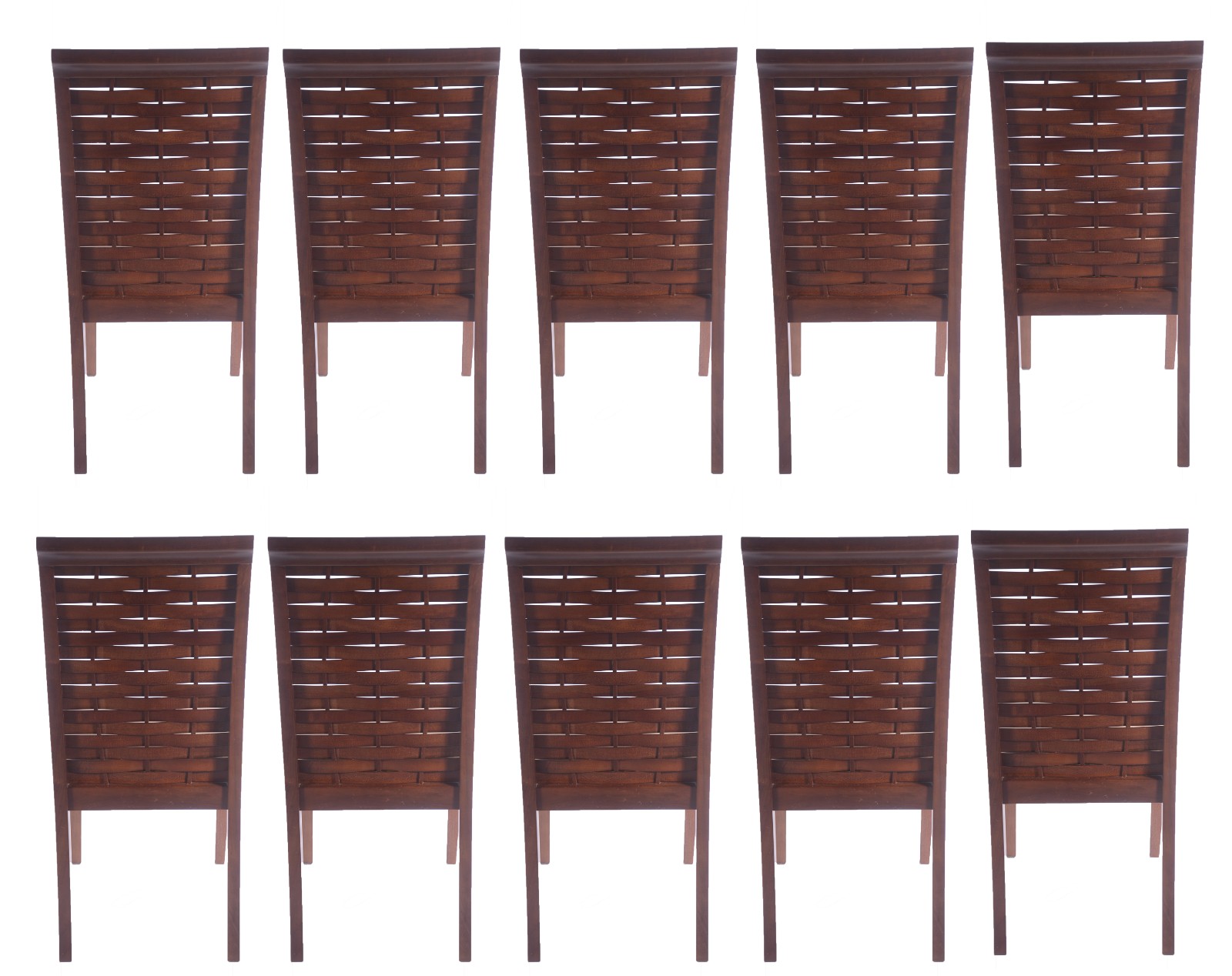 Conjunto com 10 cadeiras de madeira para sala de jantar, encostos... - foto 4 de 6