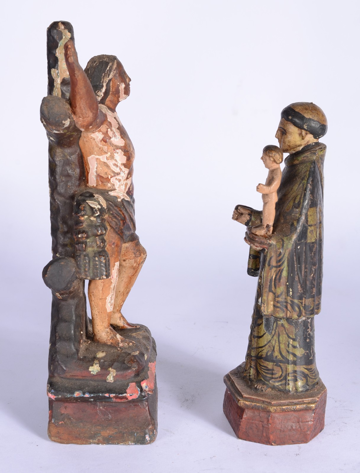 São Sebastião e Santo Antônio. Duas antigas imagens de madeira... - foto 3 de 7