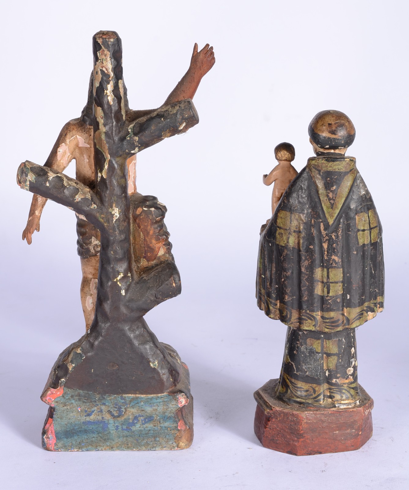 São Sebastião e Santo Antônio. Duas antigas imagens de madeira... - foto 4 de 7