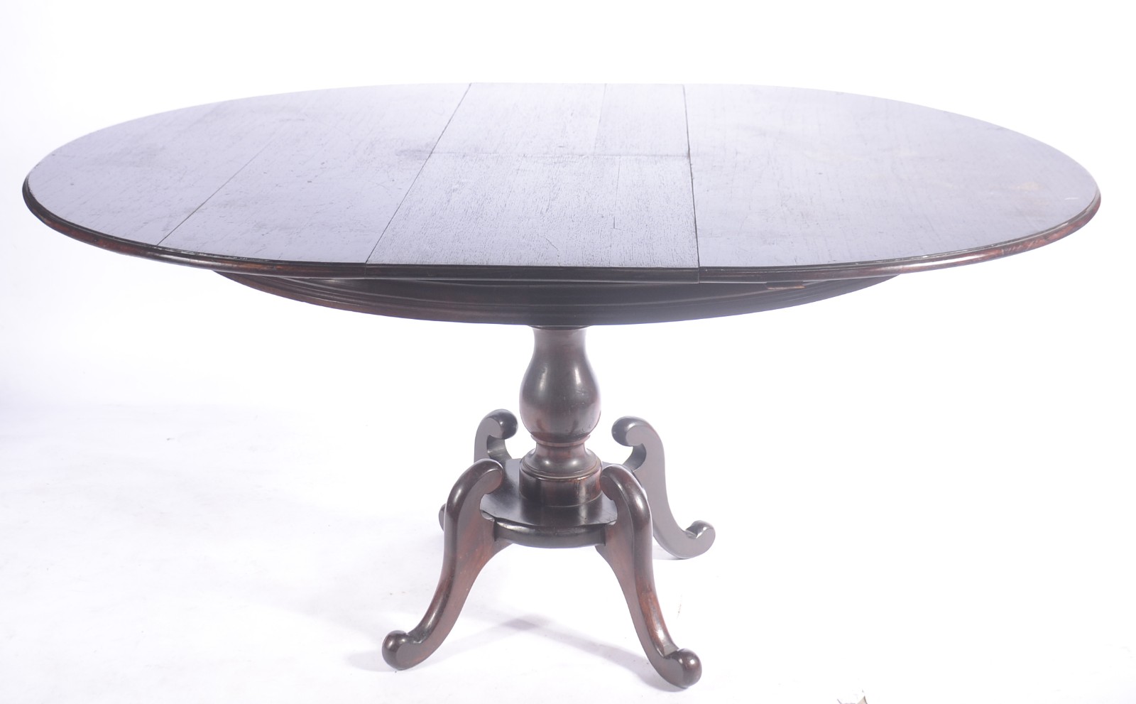 Mesa de jantar redonda de madeira nobre, tábua extensora, apoio em... - foto 4 de 10