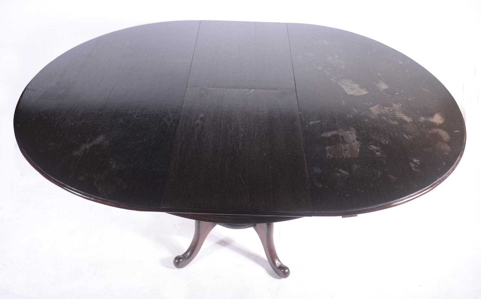 Mesa de jantar redonda de madeira nobre, tábua extensora, apoio em... - foto 5 de 10